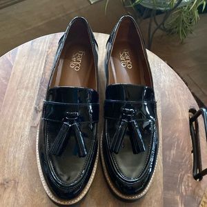 Black patent loafers
